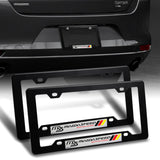 Mazda Speed Motor Sports Black ABS License Plate Frame with Silver Emblem x2
