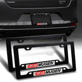 Honda Mugen Motor Sports Set ABS License Plate Frame with Silver Emblems x2 with Key Fob Back Cover