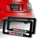 Honda Mugen Motor Sports Set ABS License Plate Frame with Silver Emblems x2 with Key Fob Back Cover