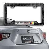 Mazdaspeed Carbon Fiber Look ABS License Plate Frame with Emblem x2