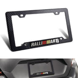 Mitsubishi Ralliart Carbon Fiber Look ABS License Plate Frame with Emblem x2