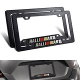 Mitsubishi Ralliart Carbon Fiber Look ABS License Plate Frame with Emblem x2