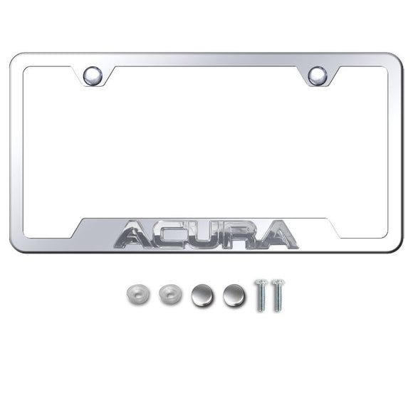 ACURA Front/ Rear Mirror Chrome Finish Stainless Steel 3D License Plate Frame 1pc Logo