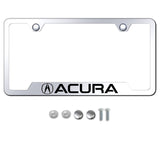 ACURA Front/ Rear Mirror Chrome Laser Etched Cut-Out Stainless Steel License Plate Frame