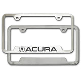 ACURA Front/ Rear Mirror Chrome Laser Etched Cut-Out Stainless Steel License Plate Frame