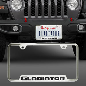 Au-Tomotive Gold for JEEP GLADIATOR Stainless Steel Mirrored Laser Etched License Plate Frame - GF.GLAD.EC