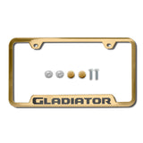 Au-Tomotive Gold for JEEP GLADIATOR Stainless Steel Mirrored Gold Laser Etched License Plate Frame - GF.GLAD.EG