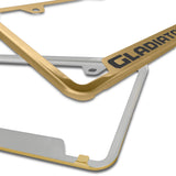 Au-Tomotive Gold for JEEP GLADIATOR Stainless Steel Mirrored Gold Laser Etched License Plate Frame - GF.GLAD.EG