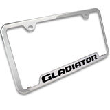 Au-Tomotive Gold for JEEP GLADIATOR Stainless Steel Brushed Laser Etched License Plate Frame - GF.GLAD.ES