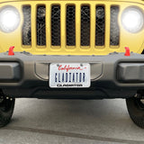 Au-Tomotive Gold for JEEP GLADIATOR Stainless Steel Brushed Laser Etched License Plate Frame - GF.GLAD.ES