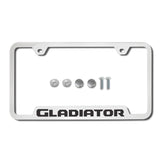 Au-Tomotive Gold for JEEP GLADIATOR Stainless Steel Brushed Laser Etched License Plate Frame - GF.GLAD.ES