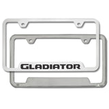 Au-Tomotive Gold for JEEP GLADIATOR Stainless Steel Brushed Laser Etched License Plate Frame - GF.GLAD.ES