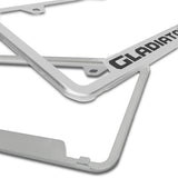 Au-Tomotive Gold for JEEP GLADIATOR Stainless Steel Brushed Laser Etched License Plate Frame - GF.GLAD.ES