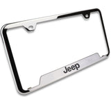 Au-Tomotive Gold Genuine JEEP Laser Etched Logo Stainless Steel Cut-Out License Plate Frame GF.JEE.EC