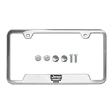 Au-Tomotive Gold Genuine JEEP Grille Laser Etched Logo Stainless Steel Cut-Out License Plate Frame GF.JEEG.EC