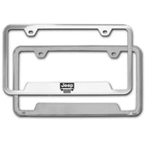 Au-Tomotive Gold Genuine JEEP Grille Laser Etched Logo Stainless Steel Cut-Out License Plate Frame GF.JEEG.EC