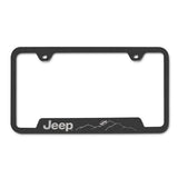 Au-Tomotive Gold Genuine JEEP Laser Etched Logo Mountain Rugged Black Stainless Steel Cut-Out License Plate Frame GF.JEEM.ERB