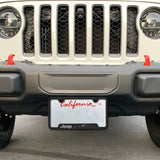 Au-Tomotive Gold Genuine JEEP Laser Etched Logo Mountain Rugged Black Stainless Steel Cut-Out License Plate Frame GF.JEEM.ERB