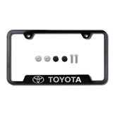 Toyota Black Stainless Steel Laser Etched License Plate Frame - GF.TOY.EB