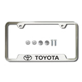 Toyota Chrome Stainless Steel Laser Etched License Plate Frame - GF.TOY.EC