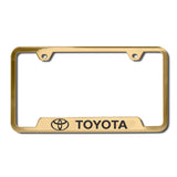 TOYOTA Gold Stainless Steel Etched Mirrored License Plate Frame - LFW.TOY.EG