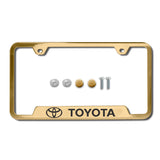 Toyota Gold Stainless Steel Laser Etched License Plate Frame - GF.TOY.EG