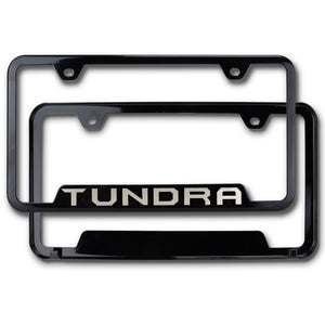 Toyota Tundra Black Stainless Steel Laser Etched License Plate Frame Genuine OEM GF.TUN.EB