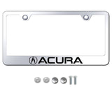 ACURA Logo Mirror Chrome Laser Etched Stainless Steel License Plate Frame OFFICIAL LICENSED X1