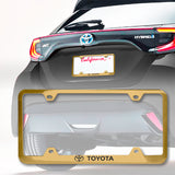 TOYOTA Gold Stainless Steel Etched Mirrored License Plate Frame - LFW.TOY.EG