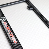 Mazdaspeed 100% Real Carbon Fiber License Plate Frame with Caps & Screws x2