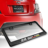 Mugen 100% Real Carbon Fiber License Plate Frame with Caps & Screws