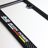 Mugen 100% Real Carbon Fiber License Plate Frame with Caps & Screws