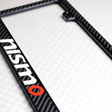 Nissan Nismo 100% Real Carbon Fiber License Plate Frame with Caps & Screws x2