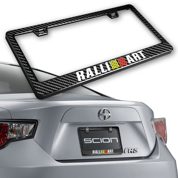 Mitsubishi Ralliart 100% Real Carbon Fiber License Plate Frame with Caps & Screws