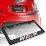 Mitsubishi Ralliart 100% Real Carbon Fiber License Plate Frame with Caps & Screws x2