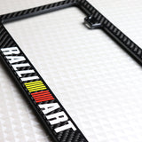 Mitsubishi Ralliart 100% Real Carbon Fiber License Plate Frame with Caps & Screws x2