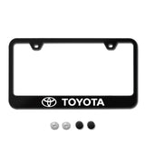 Toyota Stainless Steel OFFICIAL LICENSED Laser Etched License Plate Black Frame - SP.TOY.UB
