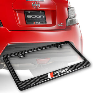 Toyota TRD 100% Real Carbon Fiber License Plate Frame with Caps & Screws