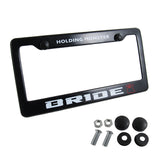 Bride Black ABS License Plate Frame with Caps x2