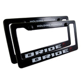Bride Black ABS License Plate Frame with Caps x2