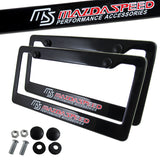 Mazdaspeed Black ABS License Plate Frame with Caps x2