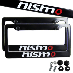 Nissan Nismo Black ABS License Plate Frame with Caps x2