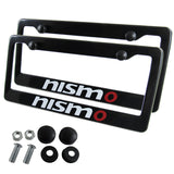 Nissan Nismo Black ABS License Plate Frame with Caps x2