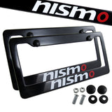 Nissan Nismo Black ABS License Plate Frame with Caps x2