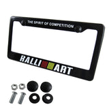 Mitsubishi Ralliart Black ABS License Plate Frame with Caps