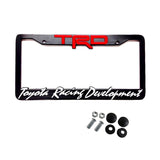 Toyota TRD Black ABS License Plate Frame with Caps x2