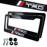 Toyota TRD Black ABS License Plate Frame with Caps x2