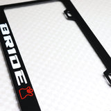 Bride Black Stainless Steel License Plate Frame with Caps & Bolts x2