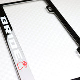 Bride Chrome Stainless Steel License Plate Frame with Caps & Bolts