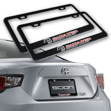 MAZDA Mazdaspeed 2 pcs Black Stainless Steel License Plate Frame with Caps Bolt Screw Set
